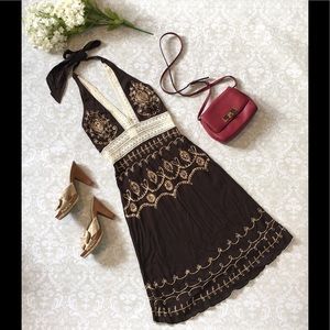 VENUS ⚜️ Embroidered Halter Dress